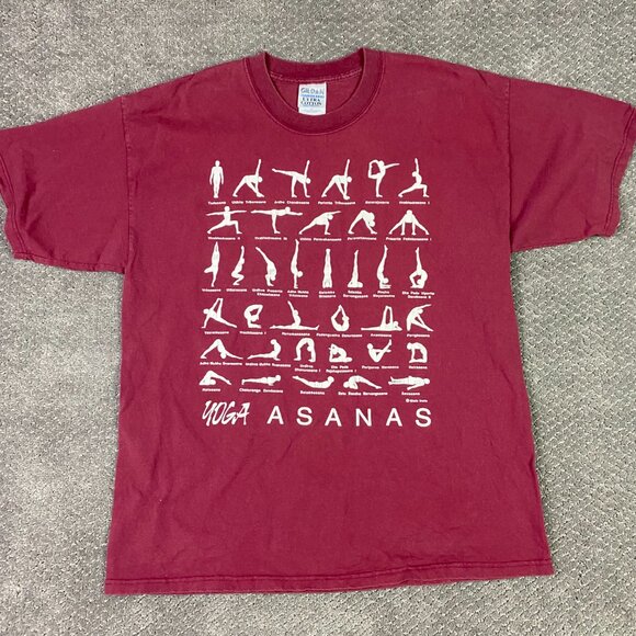 Vintage Y2K Yoga Asanas T Shirt Adult XL fits like a Large - Picture 3 of 7